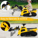 3-in-1 Kid Ride-On Tractor with Adjustable Arms and Music - Yellow - product detail 11