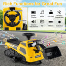 3-in-1 Kid Ride-On Tractor with Adjustable Arms and Music - Yellow - product detail 7