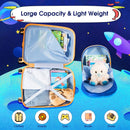 Kids luggage set featuring a cute astronaut pattern, lightweight design, and large capacity for travel and school use.