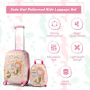 Kids luggage set featuring a cute mermaid pattern, lightweight design, and adjustable rod for easy travel.