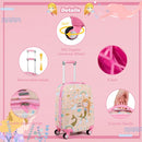 Kids' luggage set featuring a cute mermaid pattern, 360-degree wheels, and adjustable handle for easy travel.
