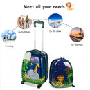 Kids carry-on luggage set featuring a cartoon lion design, including a suitcase and adjustable backpack for travel and.