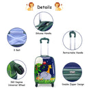 Kids carry-on luggage set featuring a cartoon lion design, durable ABS material, and 360-degree spinner wheels for easy.