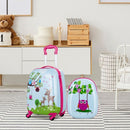 Kids luggage set featuring a colorful suitcase with animal designs and a matching backpack, perfect for travel and.