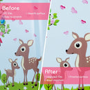 Kids luggage set featuring a cute deer design, made of durable ABS material with a frosted surface for scratch.