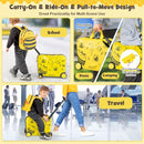 Kids' 2 PC luggage set with bee design includes a 45.72cm ride-on suitcase and a 30.48cm backpack for travel and school.