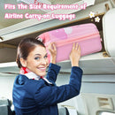 Pink hardside rolling suitcase with spinner wheels, perfect for kids' travel, fitting airline carry-on size.
