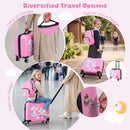Kid luggage set featuring an 18" ride-on suitcase and a 12" backpack, perfect for travel adventures and organized.