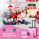 Kid luggage set featuring an 18" hardshell suitcase and 12" backpack with unicorn design, perfect for travel adventures.