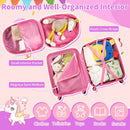 Kids luggage set featuring a 16" suitcase and 13" backpack with elastic straps, ideal for organized travel.