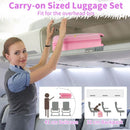 Kids carry-on luggage set featuring a 16" suitcase and 13" backpack, both lightweight and water-resistant for travel.