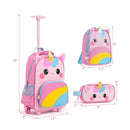 3 Piece Unicorn Rolling Backpack, Lunch Bag & Pencil Case Set