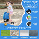 2-in-1 skateboard luggage in blue with lighted wheels, suitable for various roads, perfect for kids' outdoor adventures.