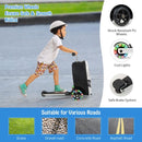 Kids' 2-in-1 skateboard luggage with lighted PU wheels, featuring a shark pattern, ideal for outdoor adventures.