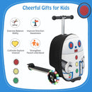 2-in-1 skateboard luggage for kids with lighted wheels, waterproof design, and ample storage for travel adventures.