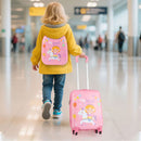 Pink pony kids suitcase and matching backpack