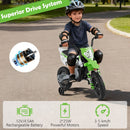 12V Kids Motorcycle with Training Wheels and Spring Suspension - Green - product detail 9