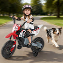 12V Kids Motorcycle with Training Wheels and Spring Suspension - Red - product detail 11