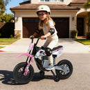 12V Kids Motorcycle with Training Wheels and Spring Suspension - Pink - product detail 12