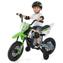 12V Kids Motorcycle with Training Wheels and Spring Suspension - Green - product detail 3