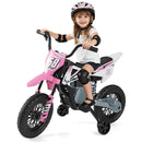 12V Kids Motorcycle with Training Wheels and Spring Suspension - Pink - product detail 14