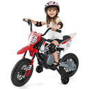 12V Kids Motorcycle with Training Wheels and Spring Suspension - Red - product detail 14