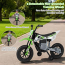 12V Kids Motorcycle with Training Wheels and Spring Suspension - Green - product detail 5