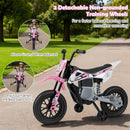 12V Kids Motorcycle with Training Wheels and Spring Suspension - Pink - product detail 16
