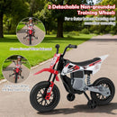 12V Kids Motorcycle with Training Wheels and Spring Suspension - Red - product detail 16