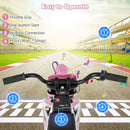 12V Kids Motorcycle with Training Wheels and Spring Suspension - Pink - product detail 17