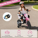 12V Kids Motorcycle with Training Wheels and Spring Suspension - Pink - product detail 19