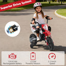 12V Kids Motorcycle with Training Wheels and Spring Suspension - Red - product detail 19