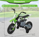 12V Kids Motorcycle with Training Wheels and Spring Suspension - Green - product detail 4