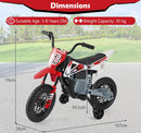 12V Kids Motorcycle with Training Wheels and Spring Suspension - Red - product detail 15