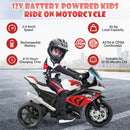 12V Kids' Ride-On Motorcycle with Headlight and Horn - Red - product detail 6