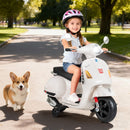 Licensed VESPA 12V Kids Electric Motorcycle with Dual Motors - White - product detail 3
