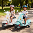 Licensed VESPA 12V Kids Electric Motorcycle with Dual Motors - White - product detail 4