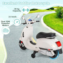 Licensed VESPA 12V Kids Electric Motorcycle with Dual Motors - White - product detail 12