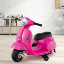 Licensed Vespa Kids' Ride-On Motorcycle with LED Headlight and Horn Sound - Pink - product detail 5