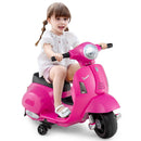 Licensed Vespa Kids' Ride-On Motorcycle with LED Headlight and Horn Sound - Pink - product detail 4