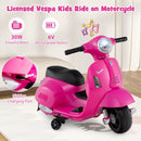 Licensed Vespa Kids' Ride-On Motorcycle with LED Headlight and Horn Sound - Pink - product detail 6