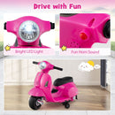Licensed Vespa Kids' Ride-On Motorcycle with LED Headlight and Horn Sound - Pink - product detail 7