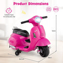 Licensed Vespa Kids' Ride-On Motorcycle with LED Headlight and Horn Sound - Pink - product detail 3