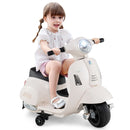 Licensed Vespa Kids' Ride-On Motorcycle with LED Headlight and Horn Sound - White - product detail 4