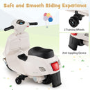 Licensed Vespa Kids' Ride-On Motorcycle with LED Headlight and Horn Sound - White - product detail 6