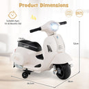 Licensed Vespa Kids' Ride-On Motorcycle with LED Headlight and Horn Sound - White - product detail 3
