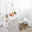 Living Textiles Whimsical Wonderland musical mobile – lifestyle with mobile and coordinating accessories