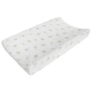 Living Textiles organic muslin change pad cover in Dandelion print