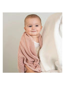 Living Textiles Dusty Pink cotton cellular blanket lifestyle view 4