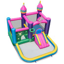 6-in-1 inflatable bounce house with slide and ball pit